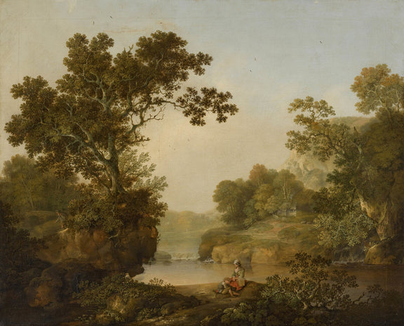 Landscape Oil Painting - Woodland River and Cottage View - Oil Painting Haven
