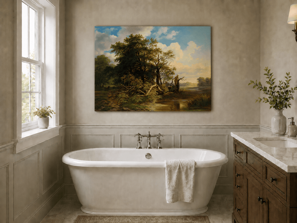 Landscape Oil Painting - Woodland River Landscape | Hand-Painted