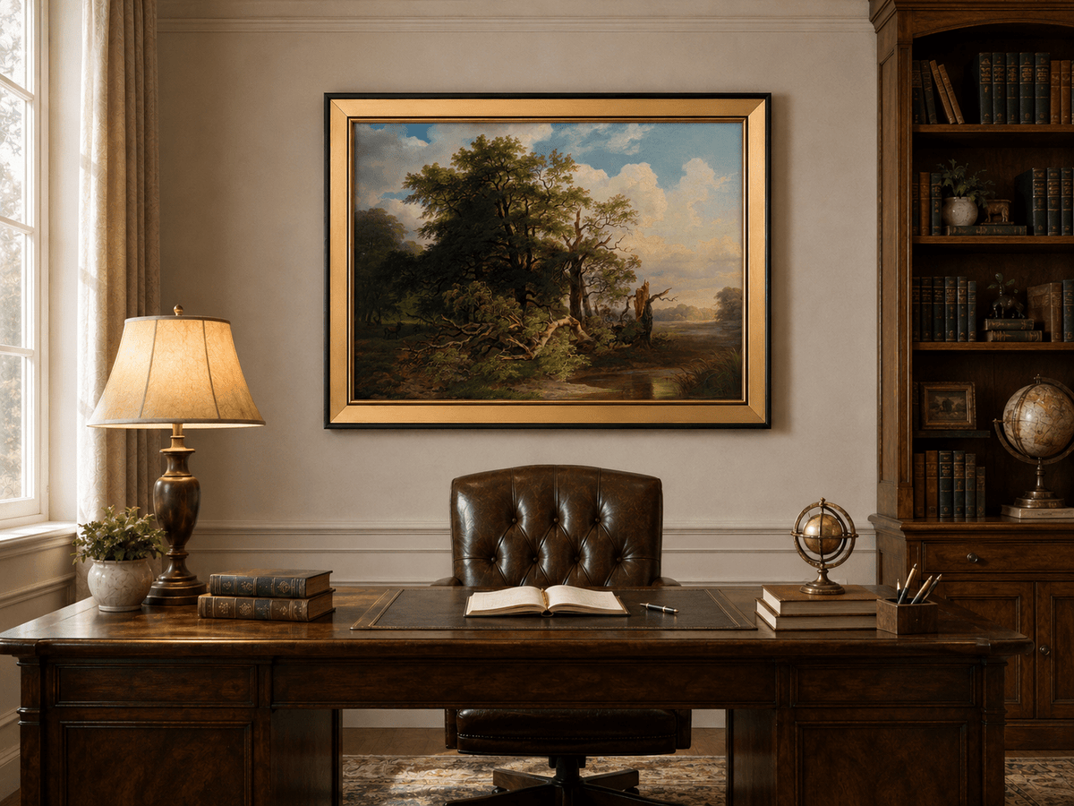 Landscape Oil Painting - Woodland River Landscape | Hand-Painted