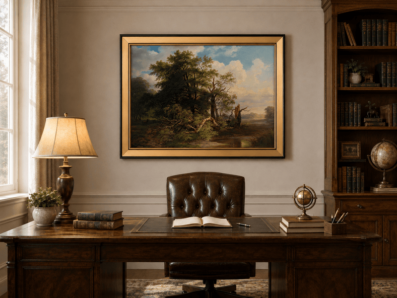 Landscape Oil Painting - Woodland River Landscape | Hand-Painted