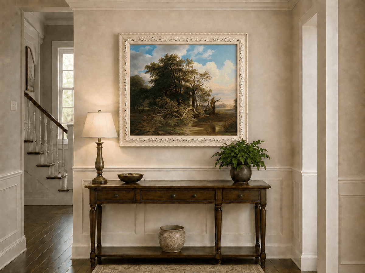 Landscape Oil Painting - Woodland River Landscape | Hand-Painted