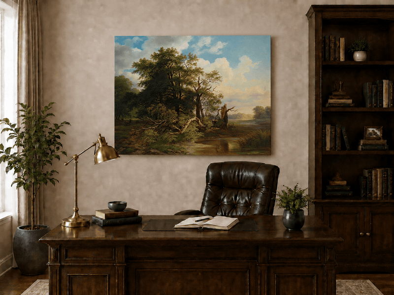 Landscape Oil Painting - Woodland River Landscape | Hand-Painted