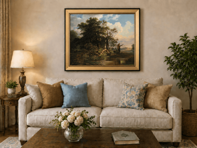 Landscape Oil Painting - Woodland River Landscape | Hand-Painted