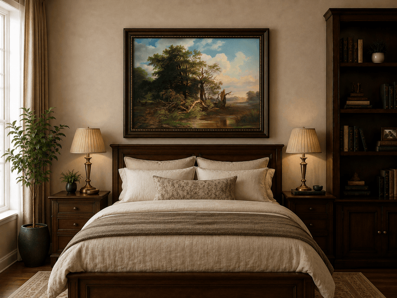 Landscape Oil Painting - Woodland River Landscape | Hand-Painted