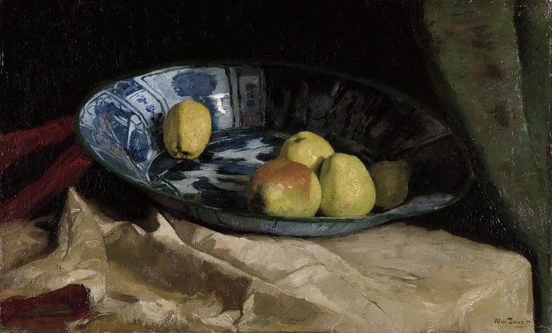 Lemons in a Glass Bowl on Draped Table - Still Life Oil Painting - Oil Painting Haven