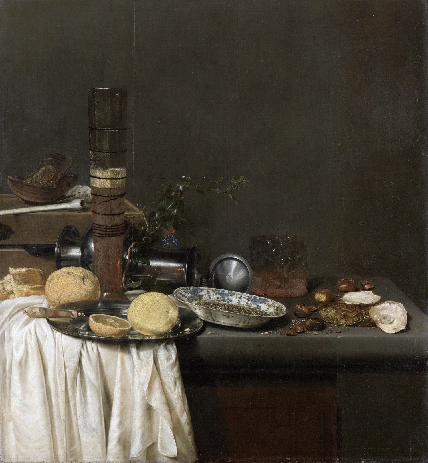 Lemons, Oysters and Kitchen Table - Still Life Oil Painting - Oil Painting Haven