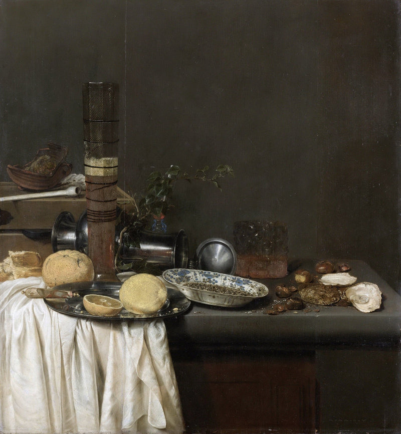 Lemons, Oysters and Kitchen Table - Still Life Oil Painting - Oil Painting Haven