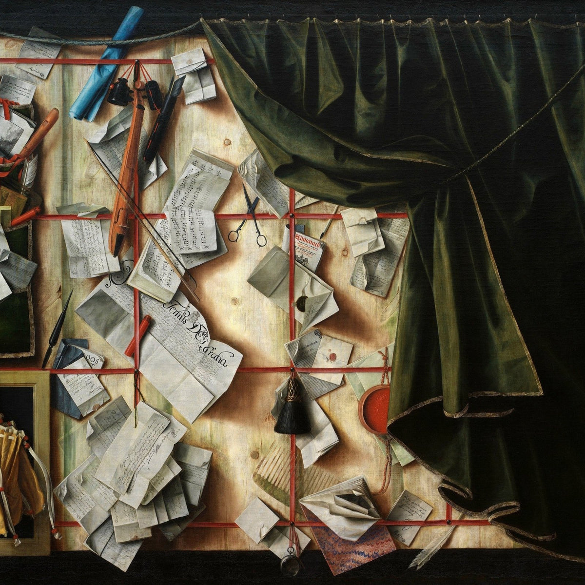 Letters, Violin and Study Desk - Still Life Oil Painting - Oil Painting Haven