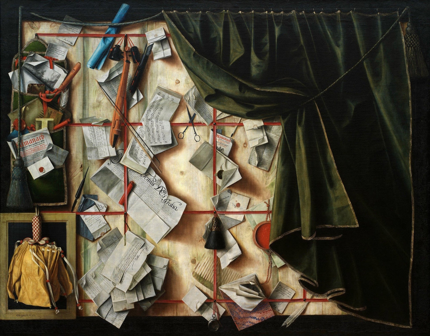 Letters, Violin and Study Desk - Still Life Oil Painting - Oil Painting Haven