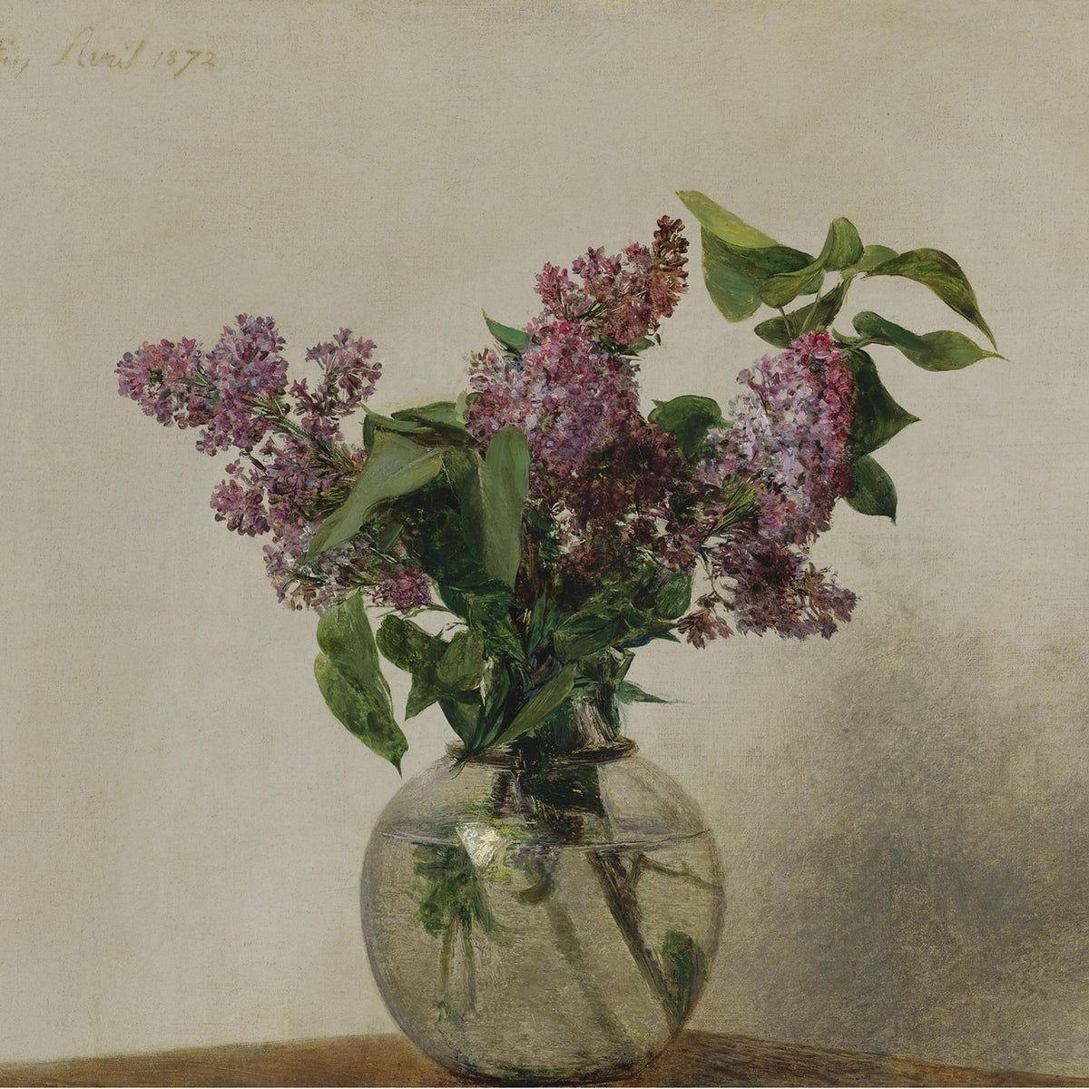 Lilac Flowers in Glass Vase Still Life – Floral Oil Painting