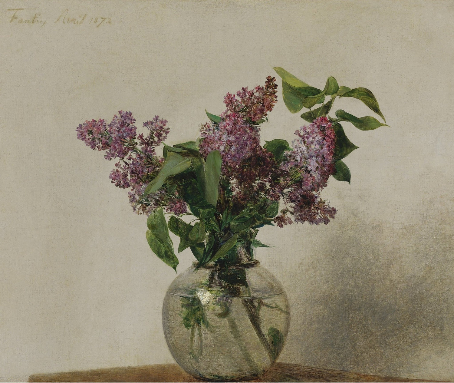 Lilac Flowers in Glass Vase Still Life – Floral Oil Painting