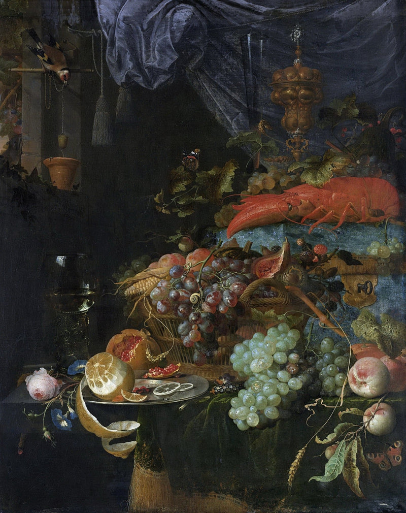 Lobster and Grapes Banquet Table - Still Life Oil Painting - Oil Painting Haven