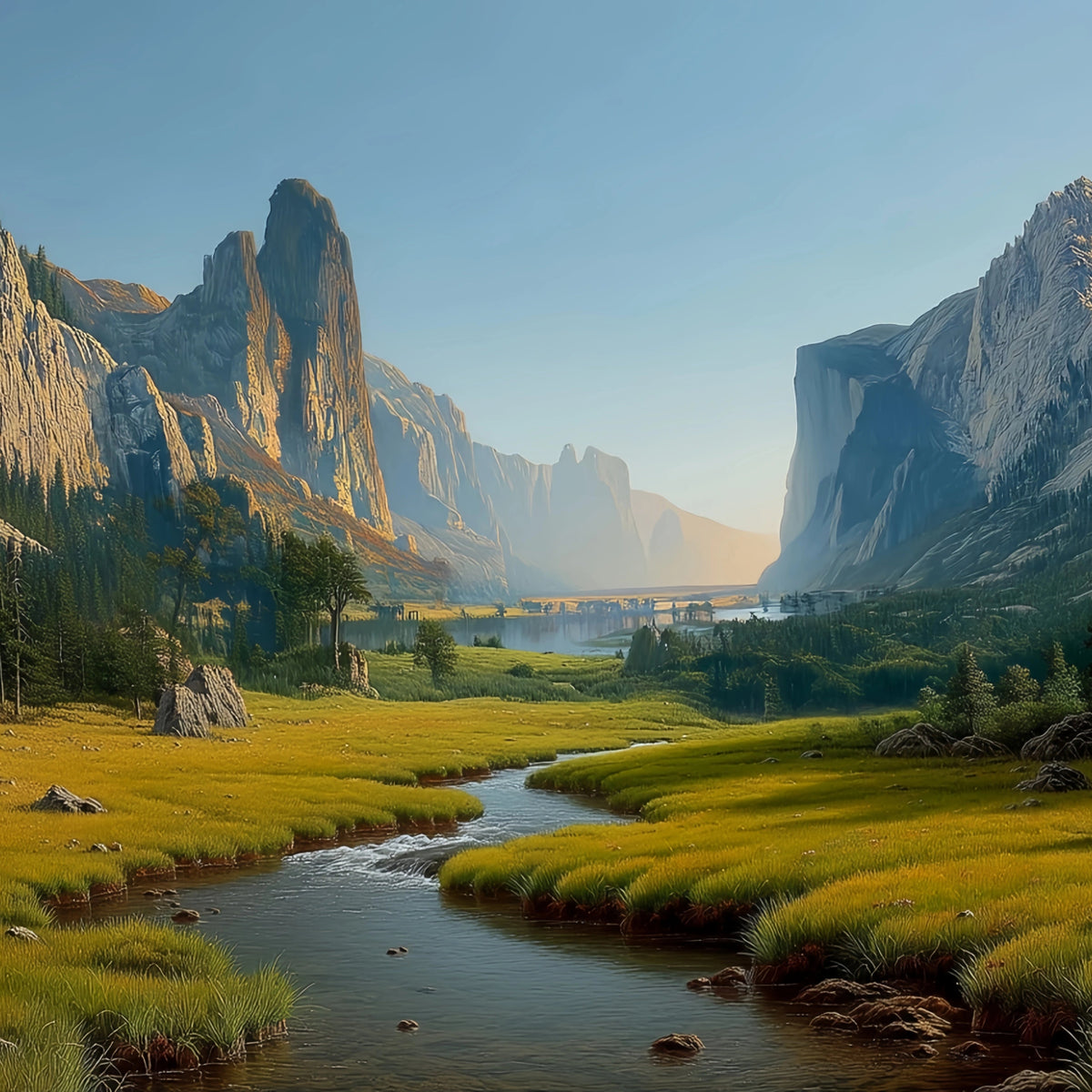 Majestic Canyon River Original Oil Painting For Sale - Oil Painting Haven