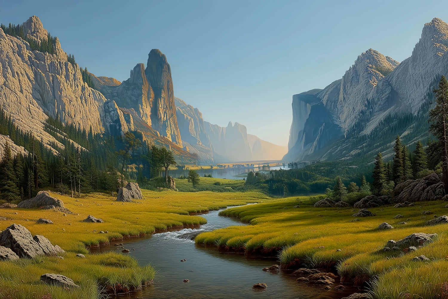 Majestic Canyon River Original Oil Painting For Sale - Oil Painting Haven