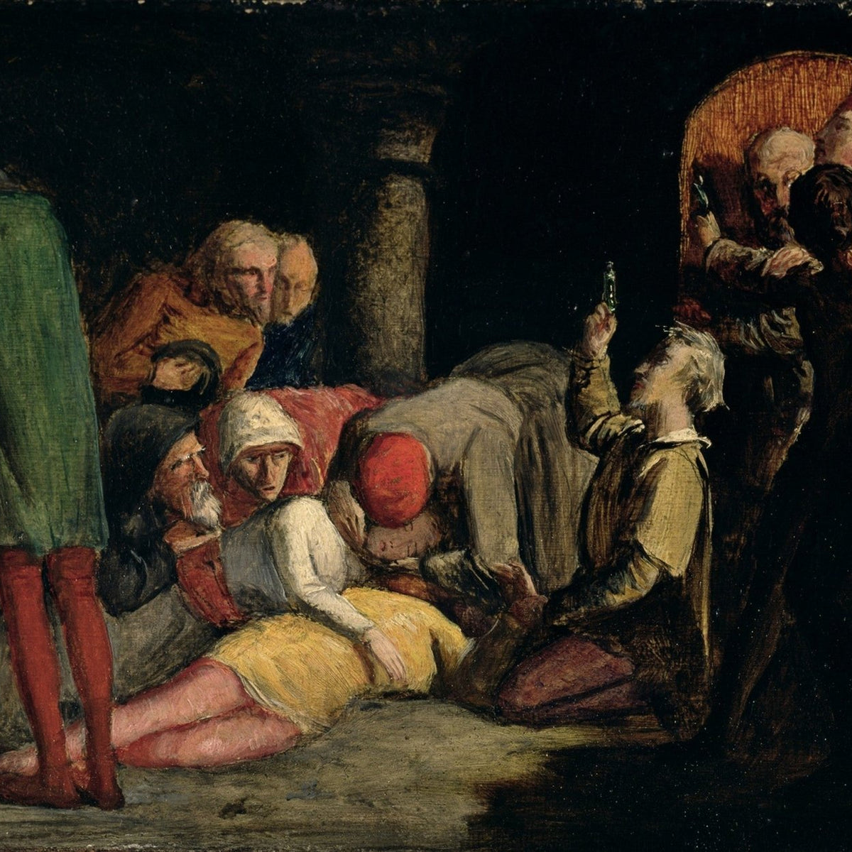 Medieval Scene with Mourning Figures - People Oil Painting - Oil Painting Haven