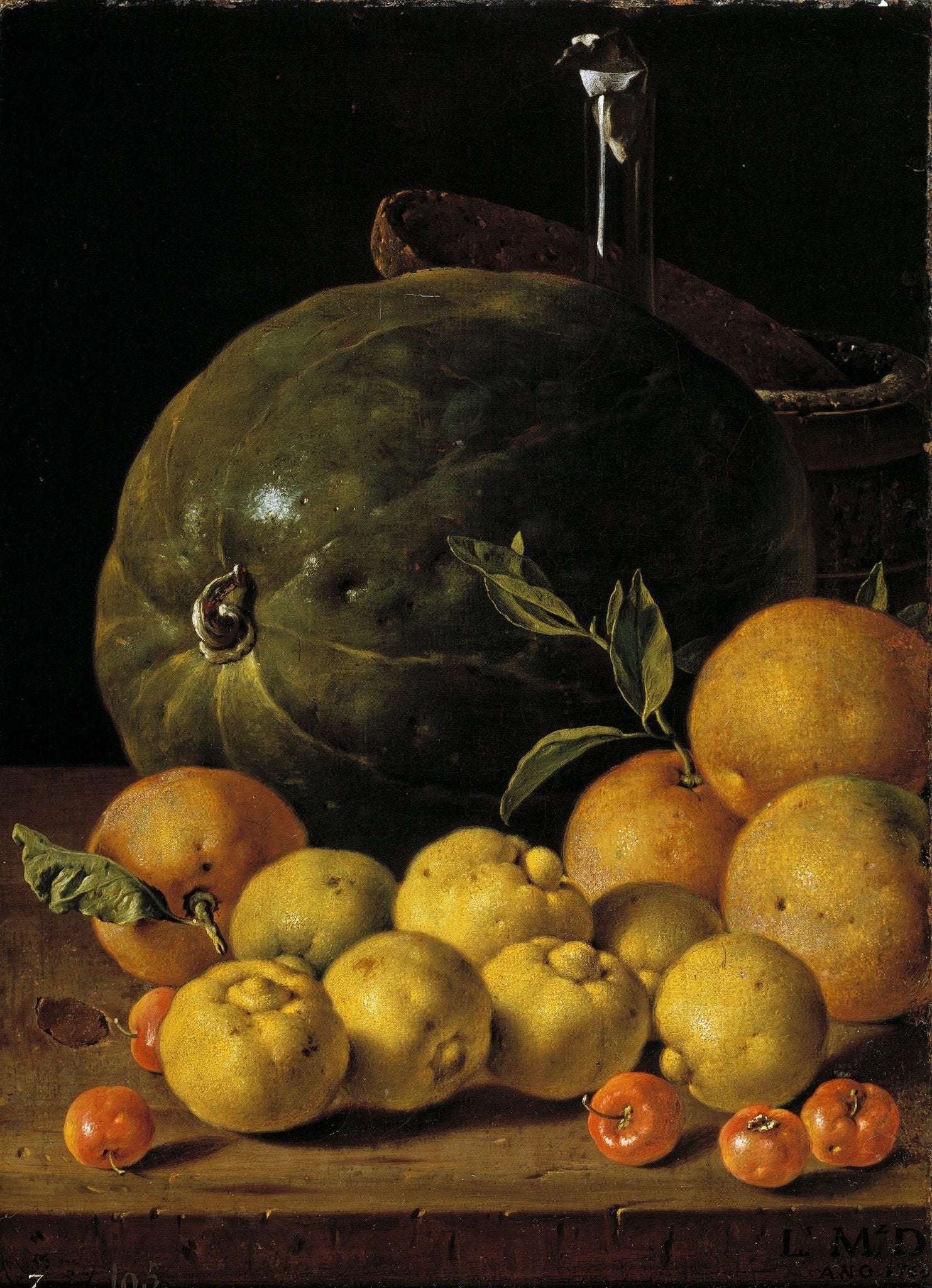 Melon, Citrus and Rustic Barrel - Still Life Oil Painting - Oil Painting Haven