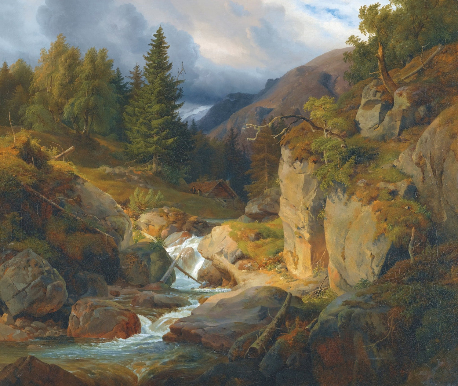 Mountain Valley Stream, Rocks, Forest Light – Landscape Oil Painting - Oil Painting Haven