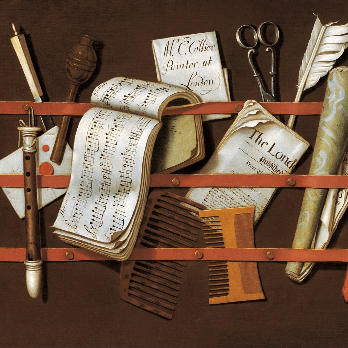 Music Sheets and Writing Tools Rack - Still Life Oil Painting - Oil Painting Haven