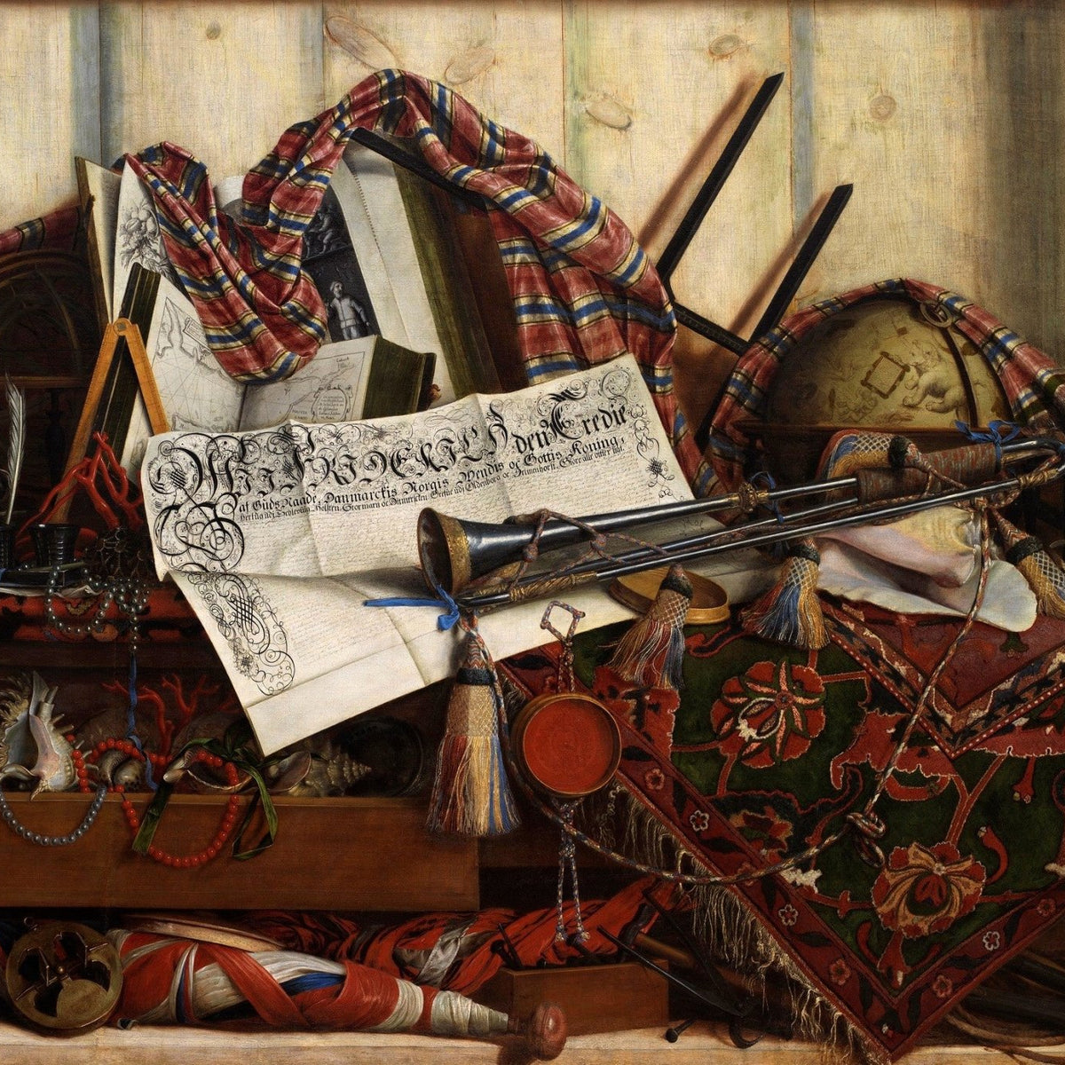 Musical Instruments and Antiques Display - Still Life Oil Painting - Oil Painting Haven