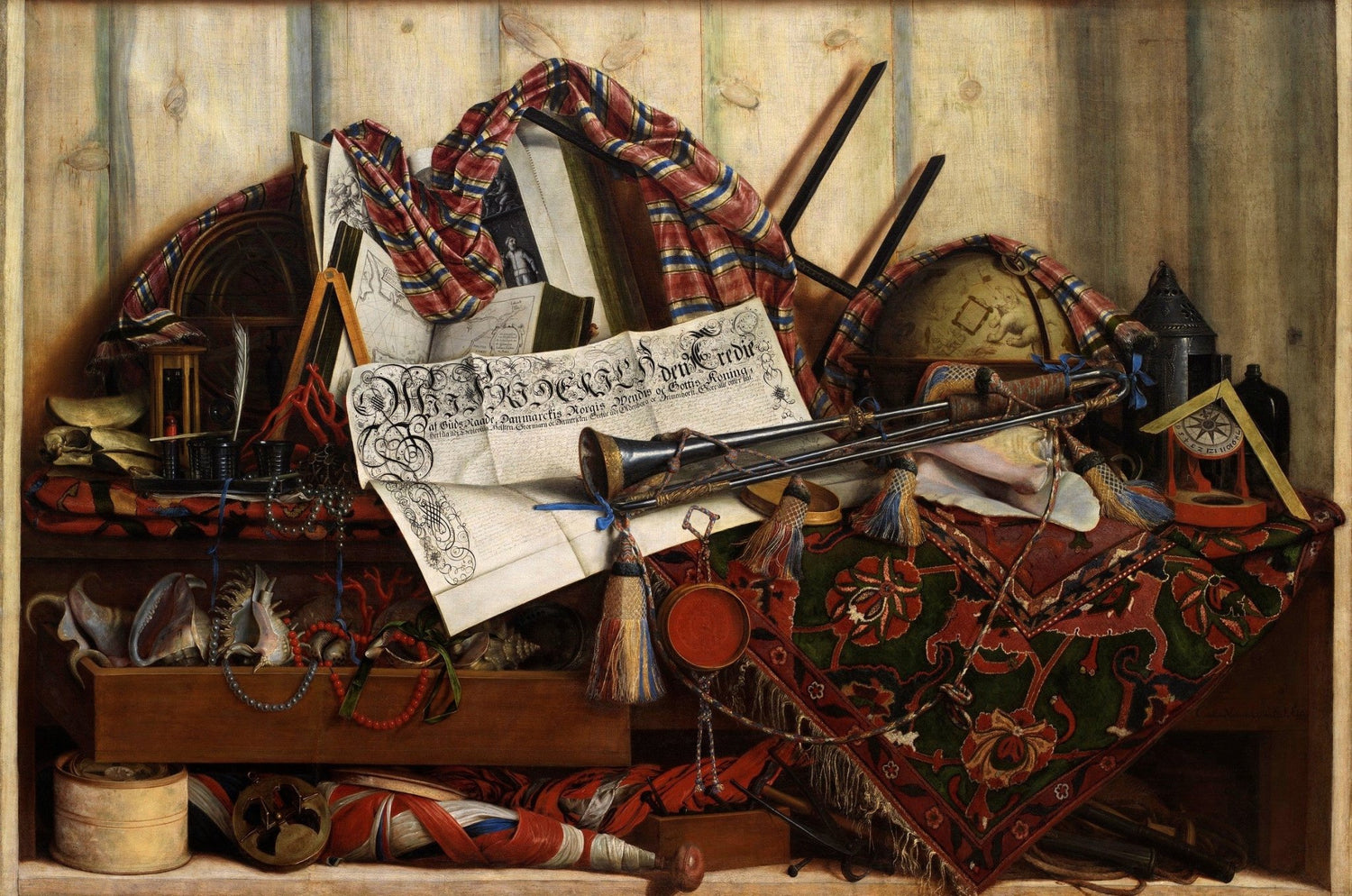 Musical Instruments and Antiques Display - Still Life Oil Painting - Oil Painting Haven