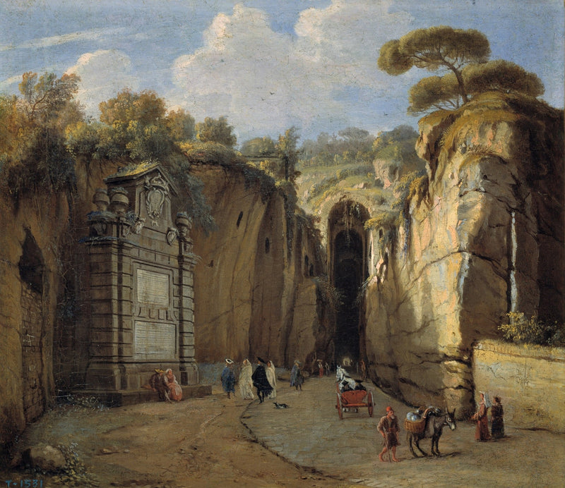 Naples Grotto Street View - Landscape Oil Painting - Oil Painting Haven