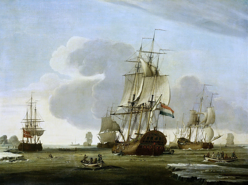 Nautical Oil Paintings - Arctic Whaling Ship Zaandam at Sea - Oil Painting Haven