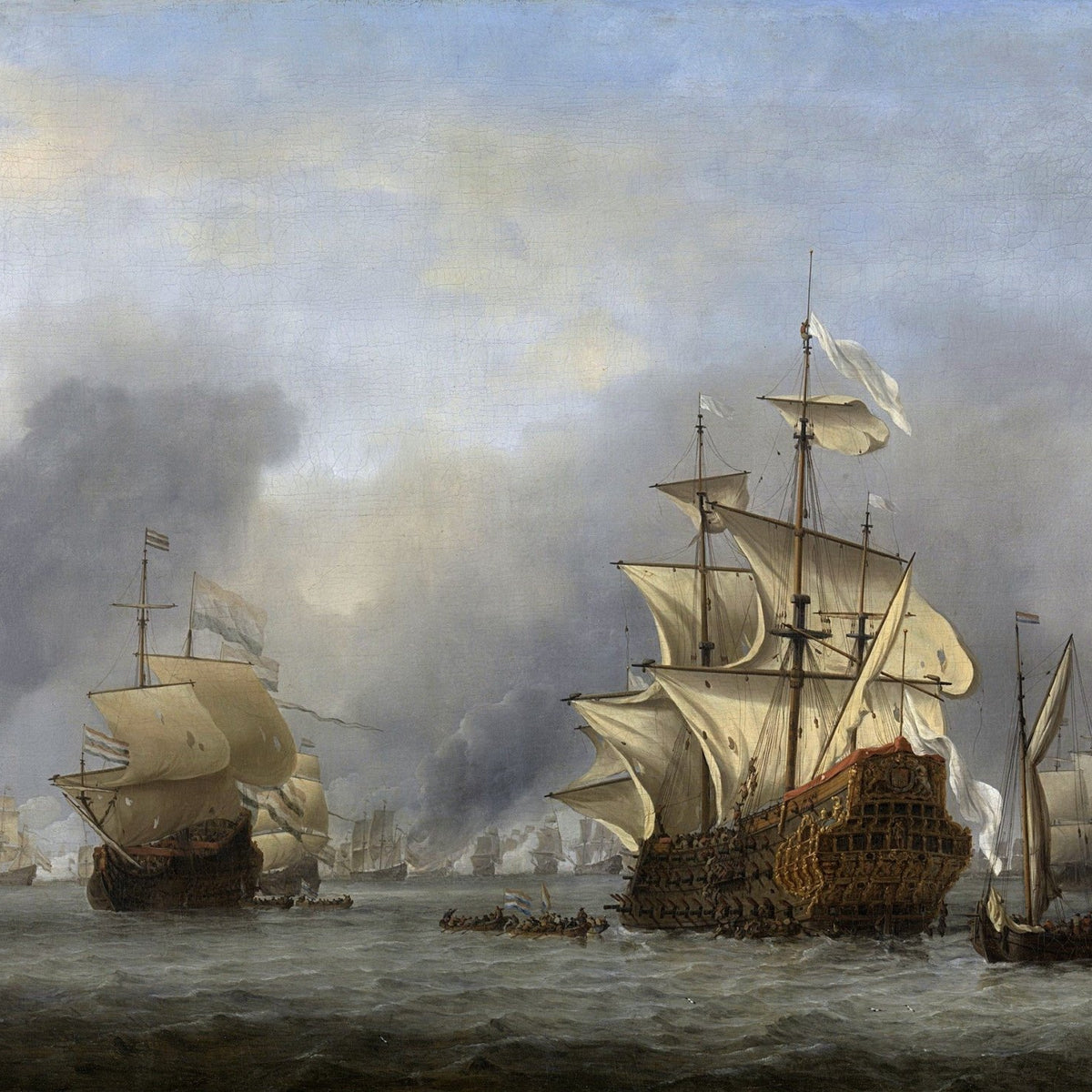 Nautical Oil Paintings - Capture of the Royal Prince, 1666 - Oil Painting Haven