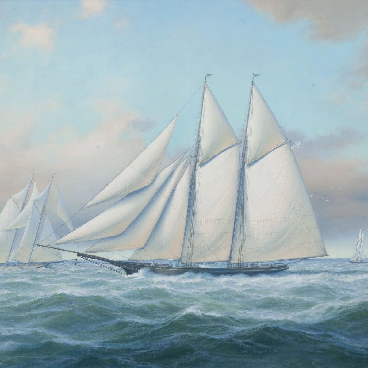 Nautical Oil Paintings - Dynamic Sailboat Sea Race Wall Art - Oil Painting Haven