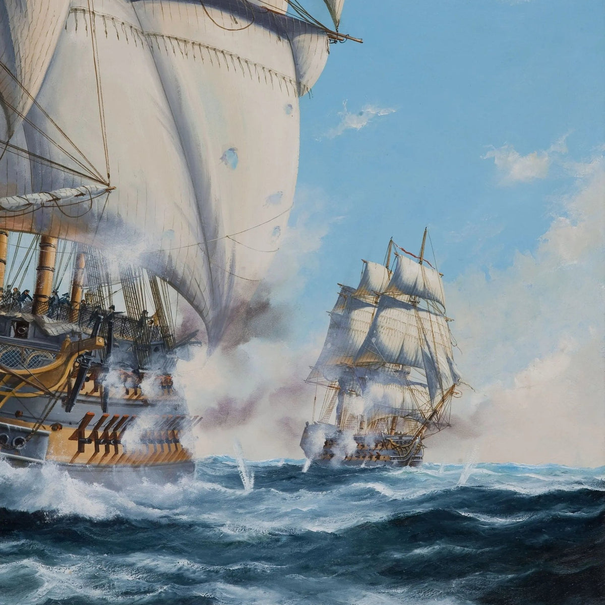 Nautical Oil Paintings - Historic Naval Battle Scene Wall Art - Oil Painting Haven