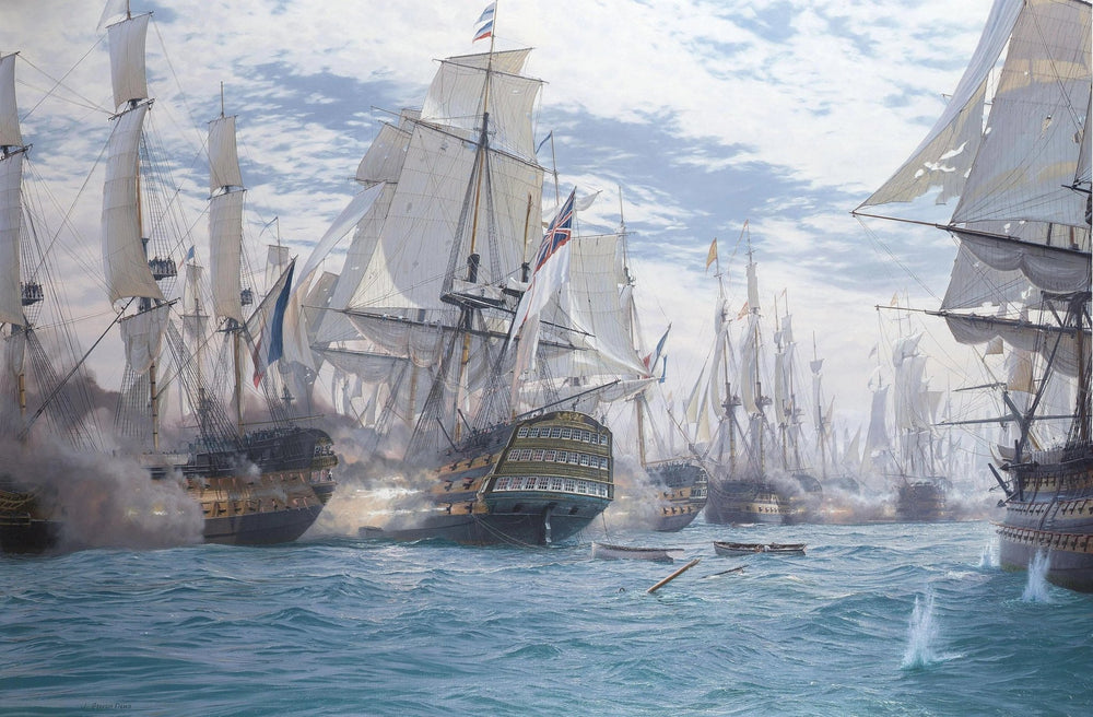 Nautical Oil Paintings - Large Naval Battle Scene - Oil Painting Haven