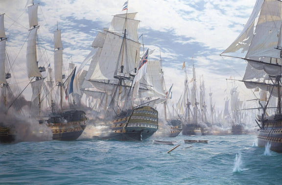 Nautical Oil Paintings - Large Naval Battle Scene - Oil Painting Haven