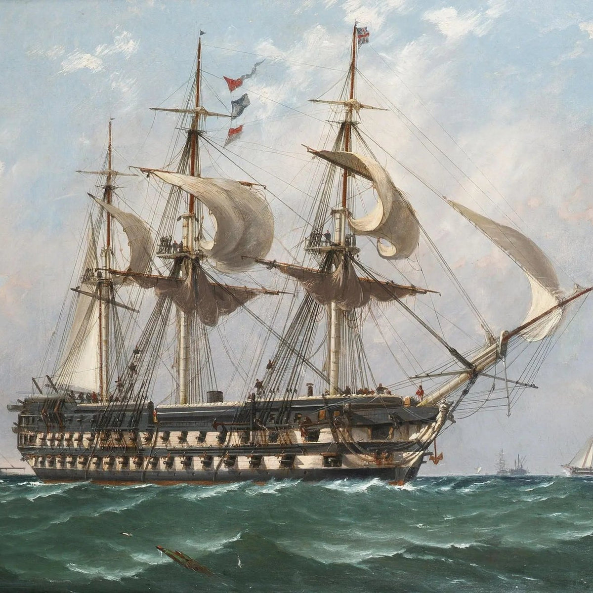 Nautical Oil Paintings - Large Sailing Ship on Sea - Oil Painting Haven