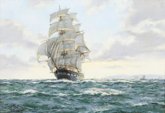 Nautical Oil Paintings - Majestic Tall Ship Sailing Open Seas Wall Art - Oil Painting Haven