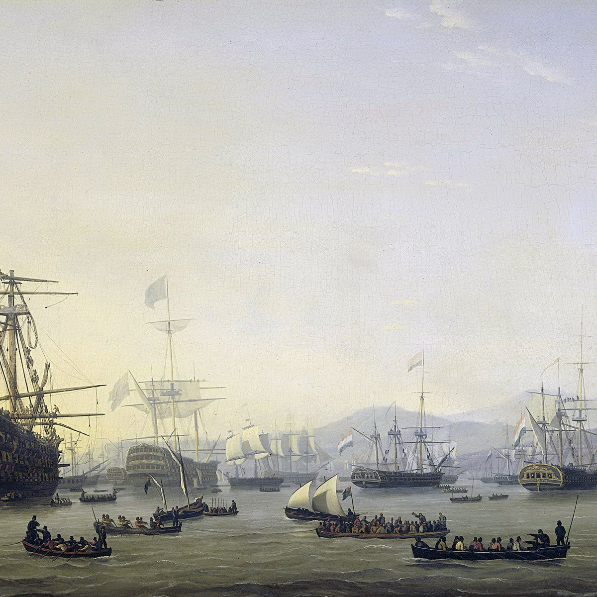 Nautical Oil Paintings - Naval Fleet Before Algiers - Oil Painting Haven