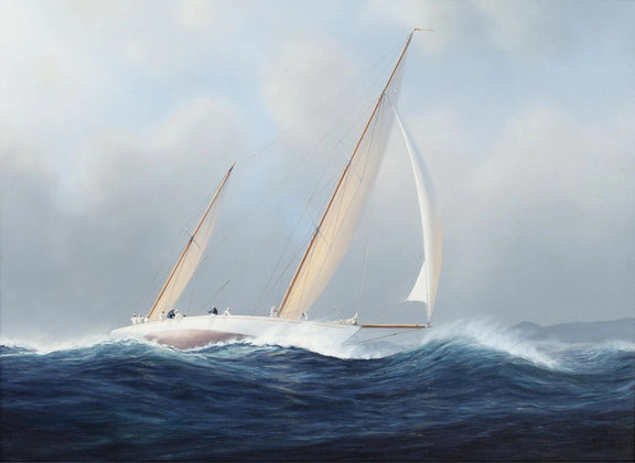 Nautical Oil Paintings - Sailboat on Stormy Sea - Oil Painting Haven