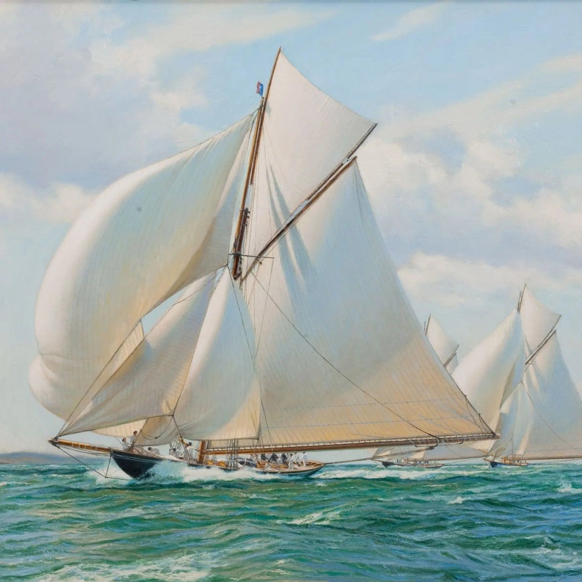 Nautical Oil Paintings - Sailboats in Maritime Race Wall Art - Oil Painting Haven