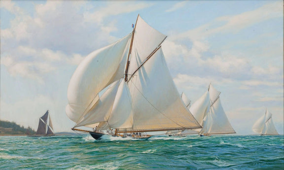 Nautical Oil Paintings - Sailboats in Maritime Race Wall Art - Oil Painting Haven