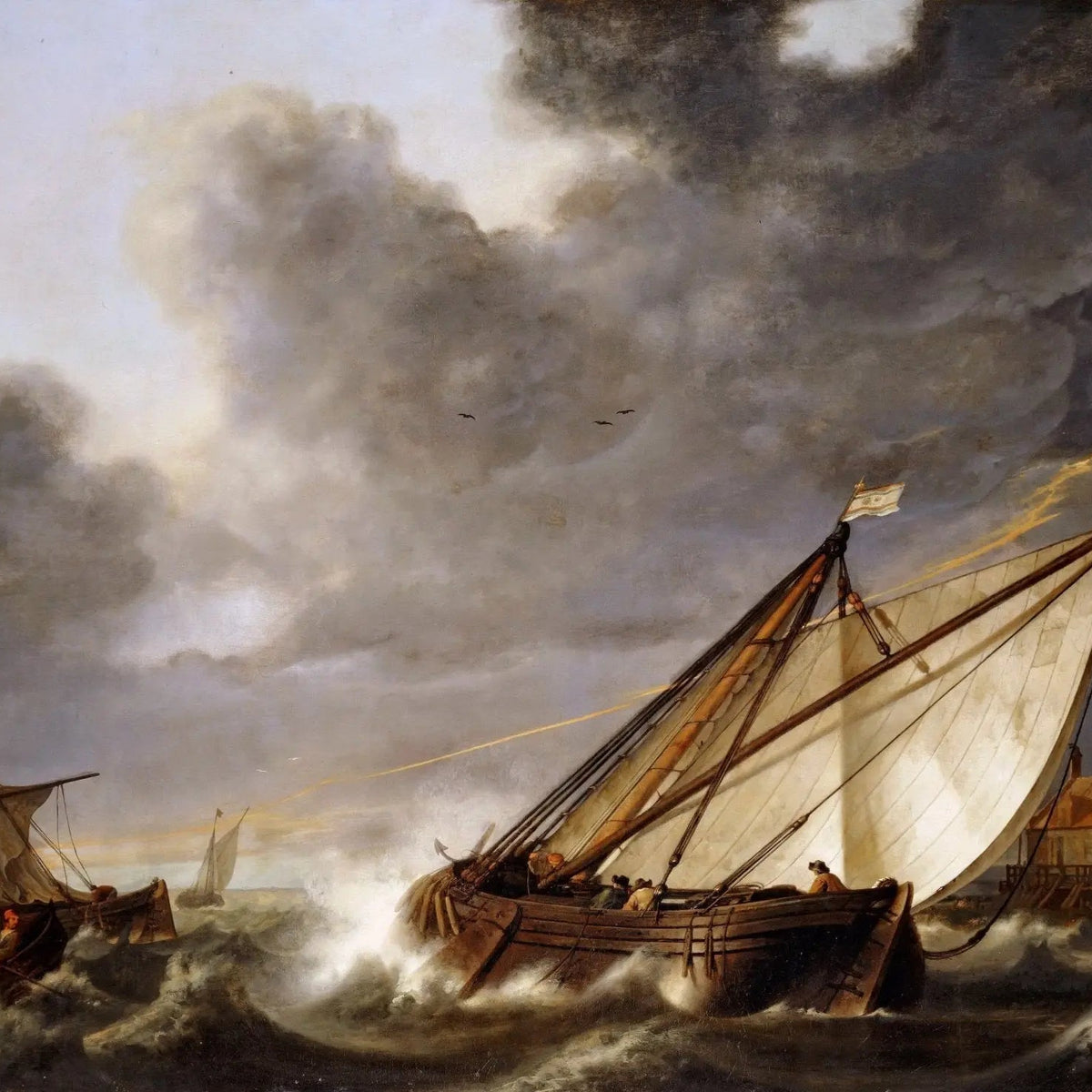 Nautical Oil Paintings - Sailing Ships in Stormy Seas - Oil Painting Haven