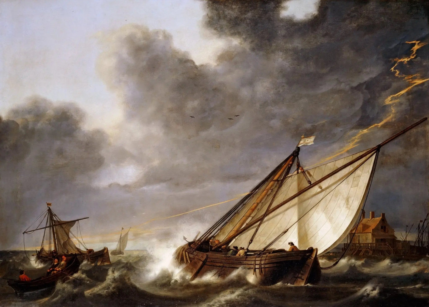 Nautical Oil Paintings - Sailing Ships in Stormy Seas - Oil Painting Haven