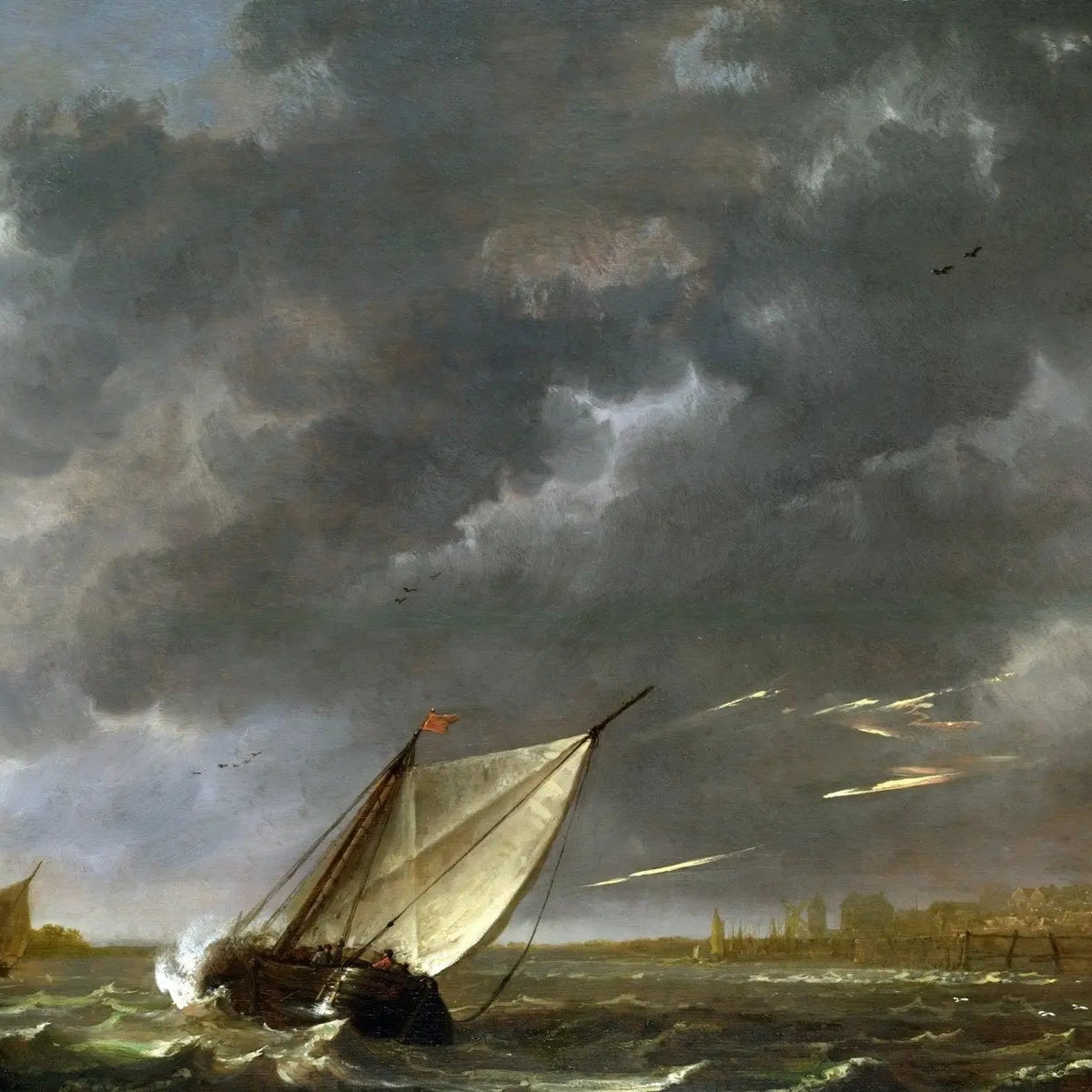 Nautical Oil Paintings - Sailing Ships in Stormy Weather - Oil Painting Haven