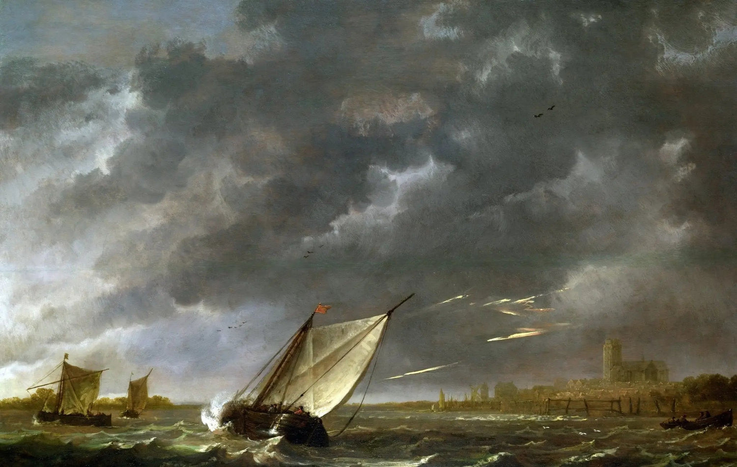Nautical Oil Paintings - Sailing Ships in Stormy Weather - Oil Painting Haven