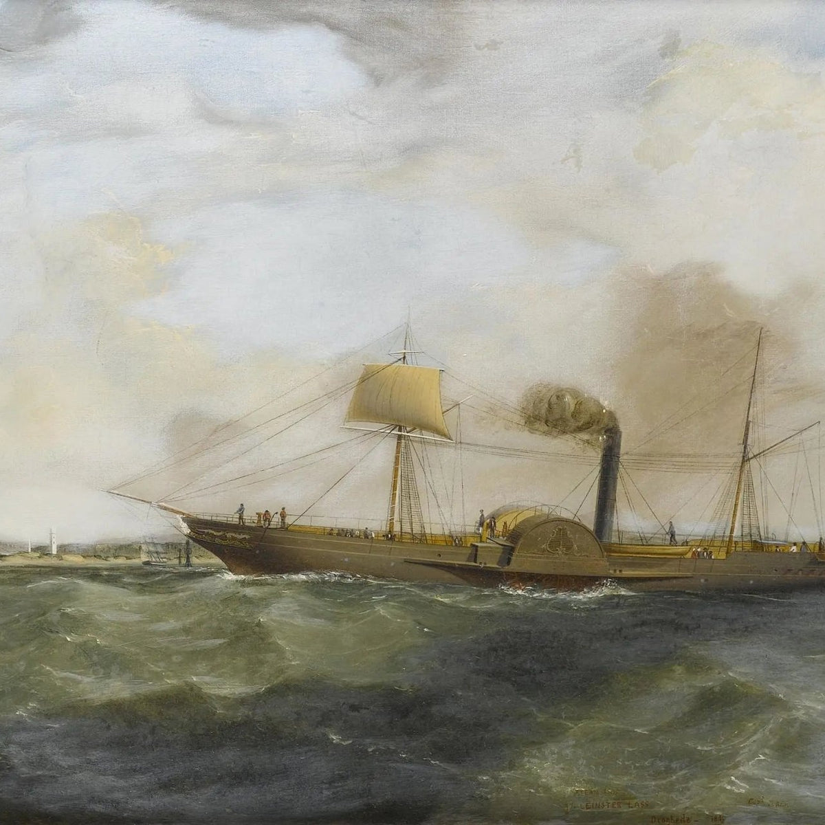 Nautical Oil Paintings - Steam Sail Ship on Sea - Oil Painting Haven