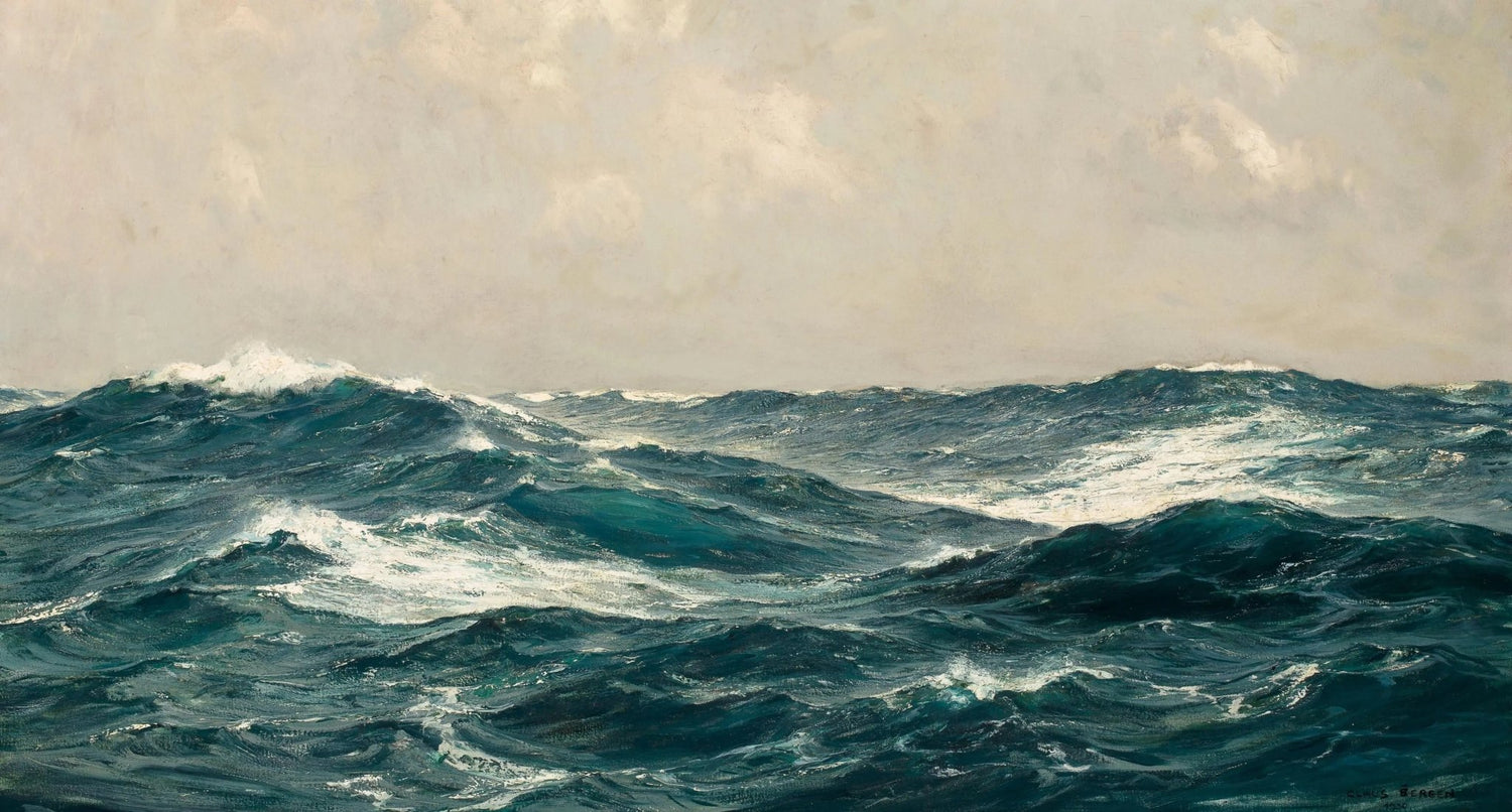 Nautical Oil Paintings - Stormy Open Sea - Oil Painting Haven
