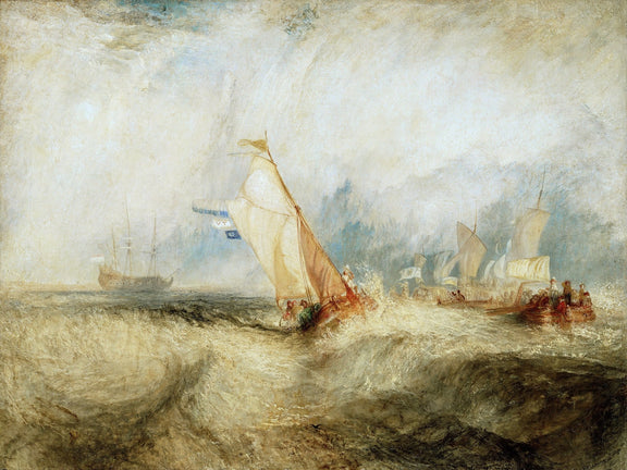 Nautical Oil Paintings - Stormy Sailboat on Breaking Sea Waves - Oil Painting Haven