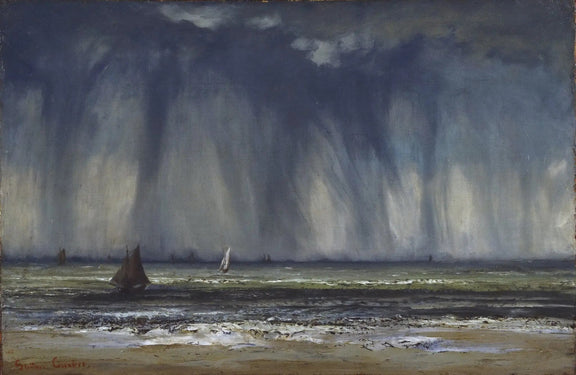 Nautical Oil Paintings - Stormy Sea with Sailing Ships - Oil Painting Haven