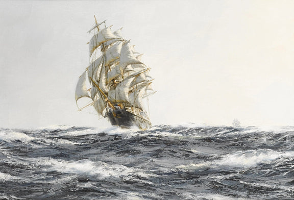 Nautical Oil Paintings - Tall Ship on Turbulent Sea - Oil Painting Haven