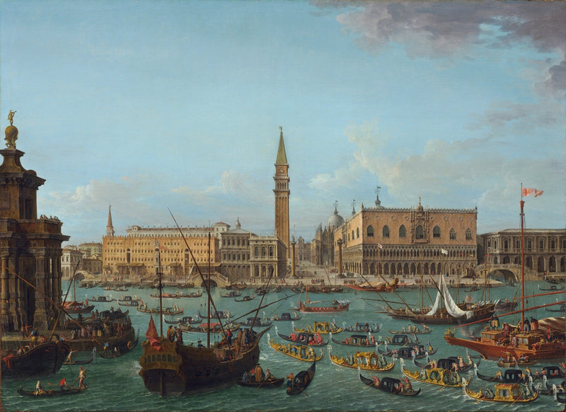 Nautical Oil Paintings - Venice Canal Regatta Hand - Painted Art - Oil Painting Haven
