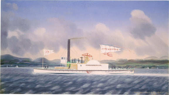 Nautical Oil Paintings - Vintage Paddle Steamer on Open Water - Oil Painting Haven