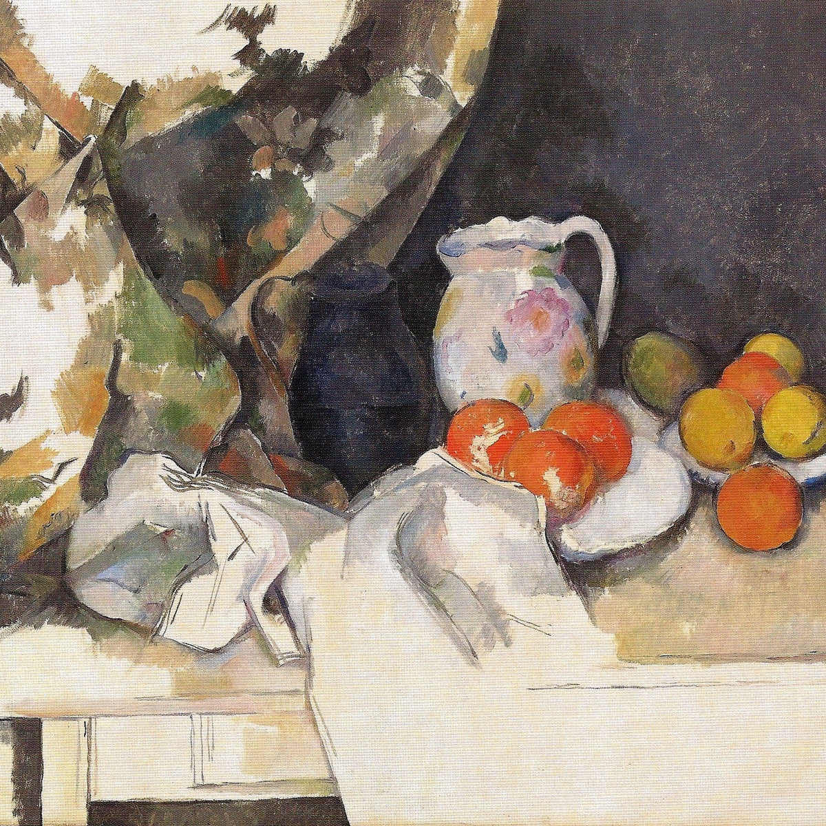 Oranges and Pitcher with Draped Cloth - Still Life Oil Painting - Oil Painting Haven