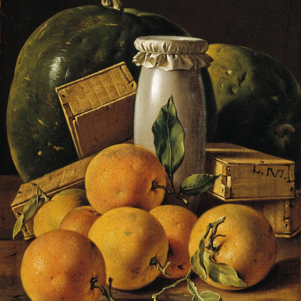 Oranges with Jar and Melons - Still Life Oil Painting - Oil Painting Haven
